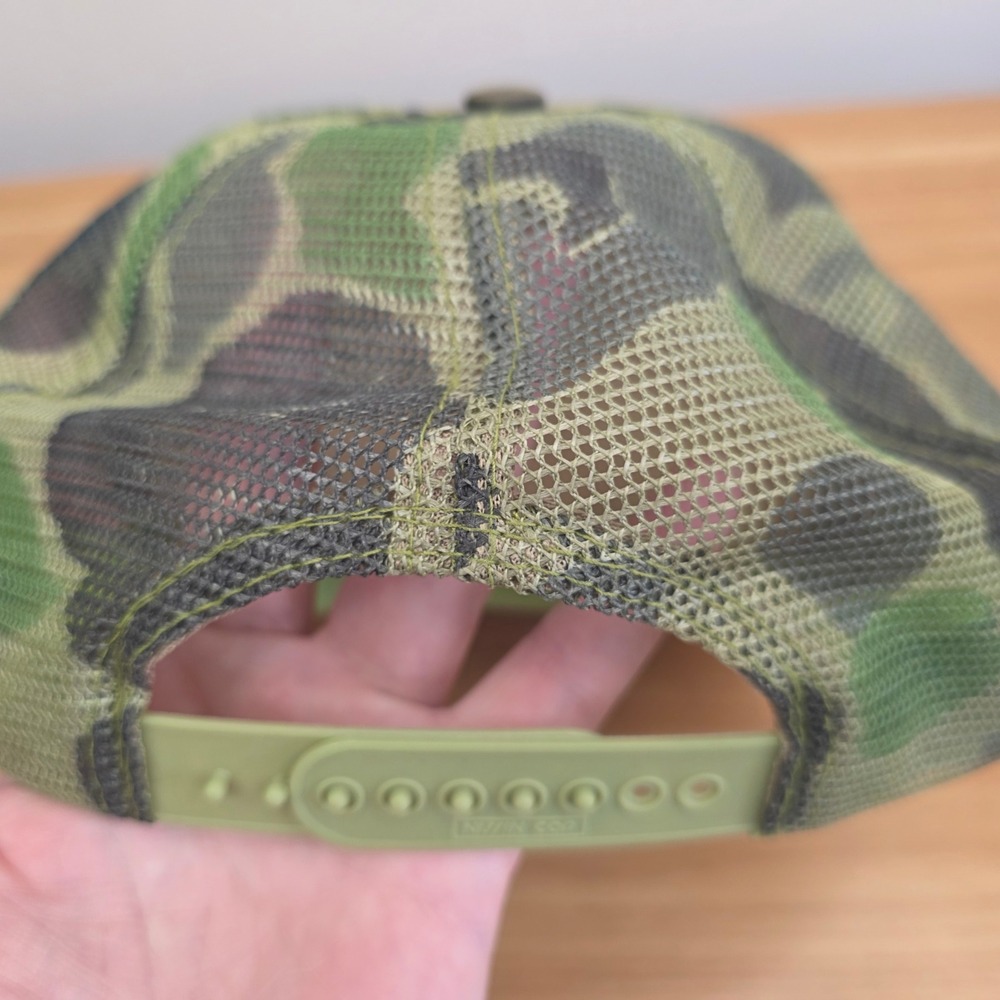Nissin Cap Vintage Trucker Hat Duck Camo Tan Mesh Snapback Rope Detail Mens OSFA - Picture 4 of 10